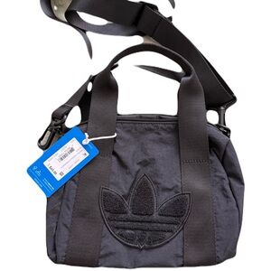 Adidas Charcoal mini Shoulder Bag with Trefoil Logo